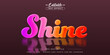 © text - Shine and shadow editable text effect.