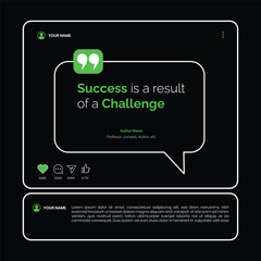Wall Mural - Social media post quotes mockup. post template frame, feed web post mock up. mobile app interface template on social network.