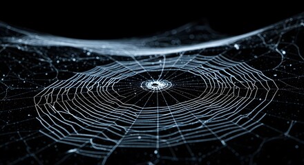 Intricate Spiderweb in the Night