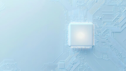 Wall Mural - Modern Circuit Board with Central Microchip