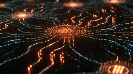 Exploring machine learning innovations digital realm abstract visuals futuristic environment aerial view conceptual representation