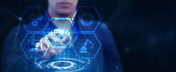 Business, Technology, Internet and network concept. IPV4 abbreviation. Modern technology concept.