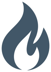 Wall Mural - Monochrome fire flame graphic icon vector illustration simple symbol of heat danger and passion
