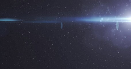 Wall Mural - Animation of glowing lights over night sky with stars