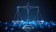 © wendy - Holographic Scales of Justice Representing Digital Ethics
