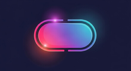 Gradient neon button glowing ui element vector design for web and app interfaces user interface design