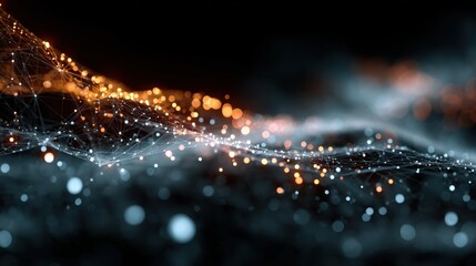Wall Mural - Abstract Visualization of a Decentralized Network with Glowing Nodes