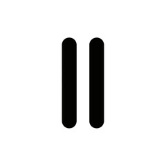 Elegant black pause symbol on white backdrop for modern interface aesthetics