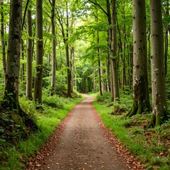 Naklejka na meble Forest Pathway in Sunlight.