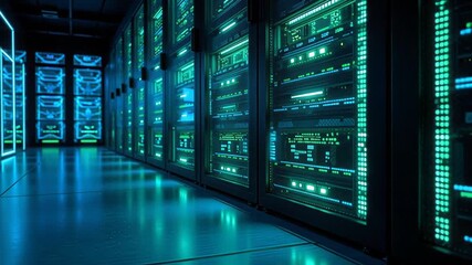 Flowing digital code streams across server racks in data center