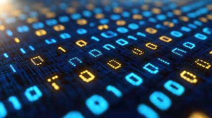 Digital code flowing, data stream, binary, technology background, website header