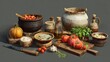© Julia - Fresh meals with prep scenes. organic textures
