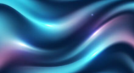 Wall Mural - a sleek, abstract background composed of soft, flowing gradients in shades of deep blue, cyan, and s