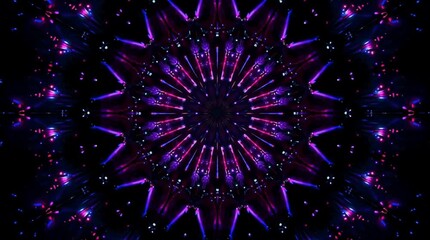 Wall Mural - abstract kaleidescope neon magic short animated clips for vj dj background music visualizer