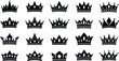 © sector store - Collection of textured black crowns symbolizing royalty and power silhouette