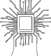 Electronic Processor with Circuit Pattern 