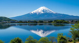 A view of mount fuji beside a Lake Shoji locate at Kawaguchiko