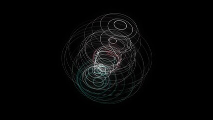 Wall Mural - Futuristic colors sphere of particles and lines. Network connection big data. Abstract technology background. 3d rendering.