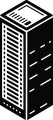 Server Rack Isometric Vector Illustration on Transparent Background