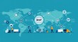 © Nouman - Illustration of managed service provider network with global reach, showing logistics and technology integration