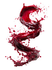 Wall Mural - Crimson cascade swirling with vitality, abstract fluid motion in suspension, vibrant and energetic