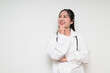 © Ranta Images - Portrait of Southeast Asian healthcare worker woman doctor in lab coat smiling and thinking