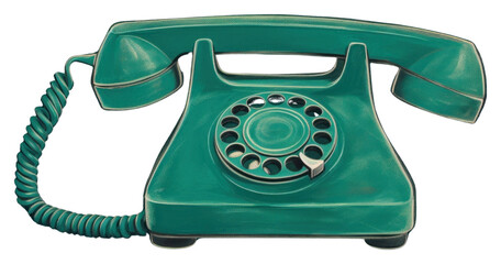 Wall Mural - PNG Retro phone green electronics technology.