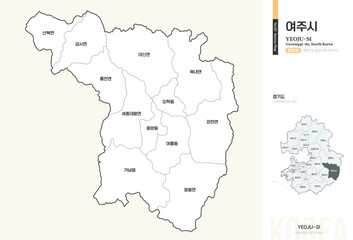  경기도 여주시 행정동 윤곽선 지도