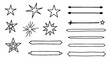 © Ankit - Star divider sketch line art decorative vector design graphic illustration handmade pencil pen marker drawing set outline