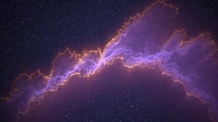 Wall Mural - colorful nebula spreads across a starry sky in a cosmic display, showcasing vibrant purple and orang