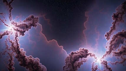 Wall Mural - majestic view of the orion nebula with vibrant cosmic clouds and starry background, captured from sp