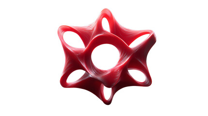 Artistic red abstract geometrical shape design on black transparent background