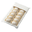© Naqeeb - Photo of frozen dumplings in a plastic tray, isolated on transparent background, ready for cooking and consumption, showcasing a convenient meal option