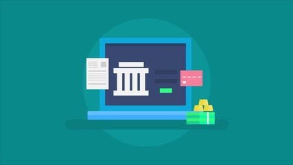 Wall Mural - Internet banking services offering credit cards, loans, investments, money transfers, and online loan applications