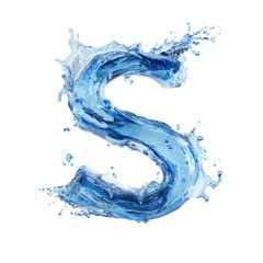 Wall Mural - Dynamic water figure creation exhibiting fluidity against a clean transparent surface