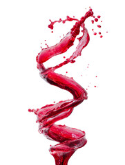 Wall Mural - Dynamic crimson liquid spiral against a clean, expansive, and isolated transparent space