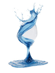 Wall Mural - Dynamic fluid sculpture forming a unique goblet shape on a seamless background