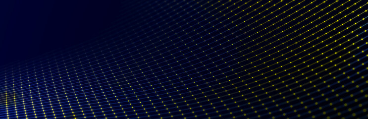Wall Mural - Abstract digital connection dots. Technology background. Network connection structure. 3d rendering. widescreen