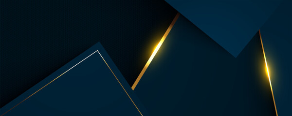 Wall Mural - abstract modern blue background vector illustration with gold light technology design