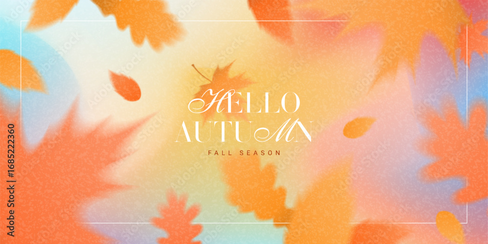 Fall Tree Gradident Modern autumn gradient banner. Vector autumn background with fall ...