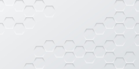 Wall Mural - modern realistic hexagon texture gray wall abstract background