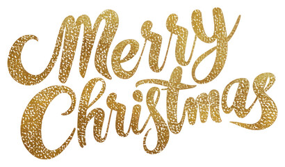 Wall Mural - PNG Merry Christmas text gold christmas.