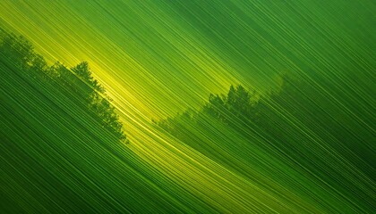 Wall Mural - abstract background dynamic green lines with forest silhouettes
