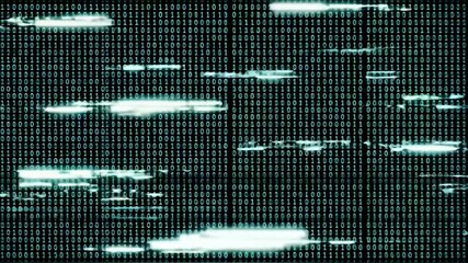 digital binary code data stream glitch background