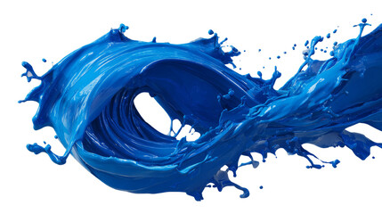 Wall Mural - Captivating explosion of vibrant blue paint on an isolated stage revealing dynamic liquid motion