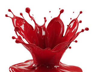 Wall Mural - Crimson surge paint eruption, a vibrant splash of color, abstract design on transparent space