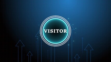 Visitor Optimization background. seo concept head up display (HUD UI) panel and futuristic technology background o animation.