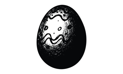 Wall Mural - detailed black and white illustration of a textured egg with organic patterns. vector retro hand dra