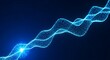 © Saddam StudioX - Abstract blue wave of light particles on dark background