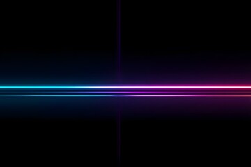 Wall Mural - Black background with neon blue and purple lines, illustration style, simple design, minimal details,